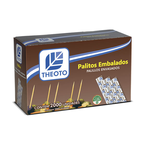 Palito embalagem individual  Theoto 2000 unidades