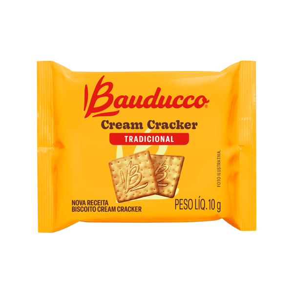 Biscoito Cream Cracker Bauducco sache 8,5g caixa c/ 370 unidades