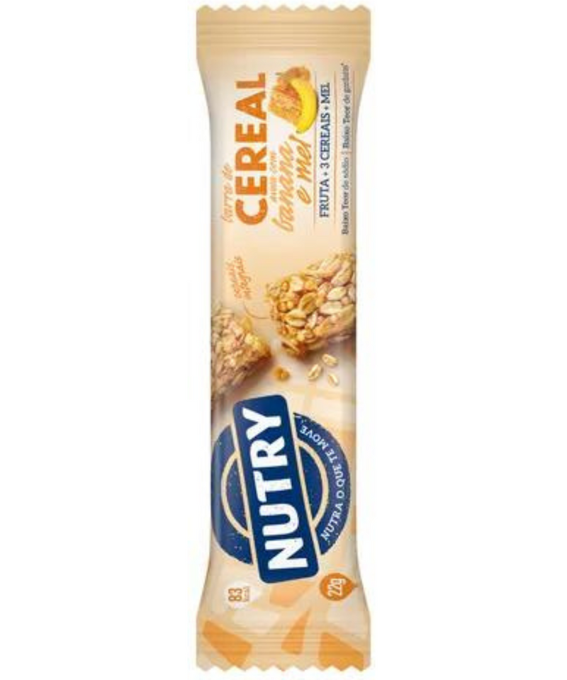 Barra de Cereal Aveia Banana e Mel Nutry 22g caixa c/24 unidades