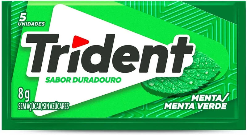 Goma de mascar/chiclete menta Trident 8g caixa c/ 21 unidades