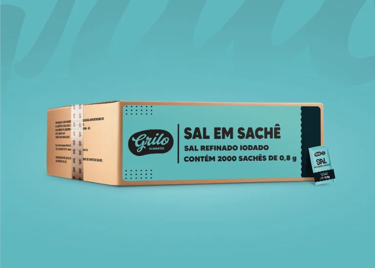 Sal Sachê Grilo Alimentos 0,8g caixa c/ 2000 unidades